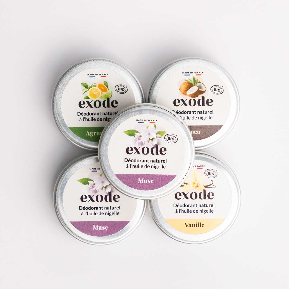 Mini Deoderants Pack Mini Déodorants x5 – Exode naturel